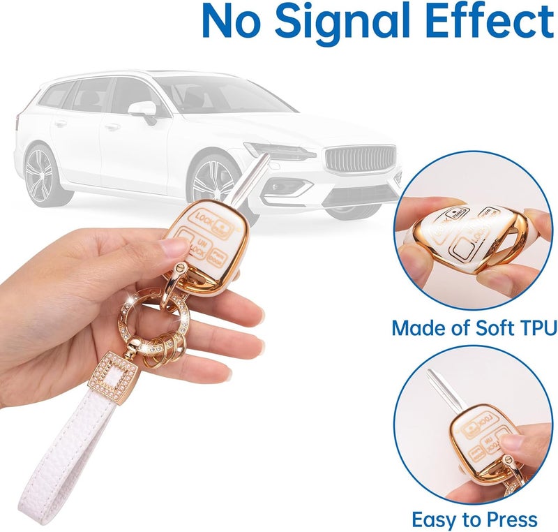CACARLIKE for Lexus Key Fob Cover with Lexus Keychain, Fob Case Compatible with 2000-2006 ES GS is LS SC GX470 RX300 RX330 RX350 Smart Protector - Image 3